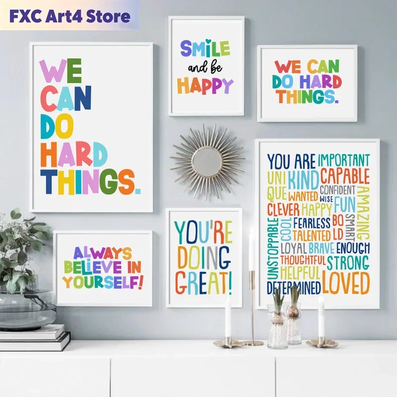 Kids Education Motivation - Affiche Murale Sans Cadre pour Chambre