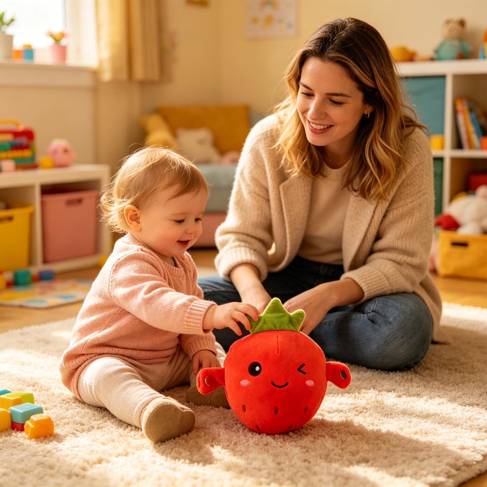 Kids Education Learn Tv - Poupée en peluche fraise, éducative, interactive,