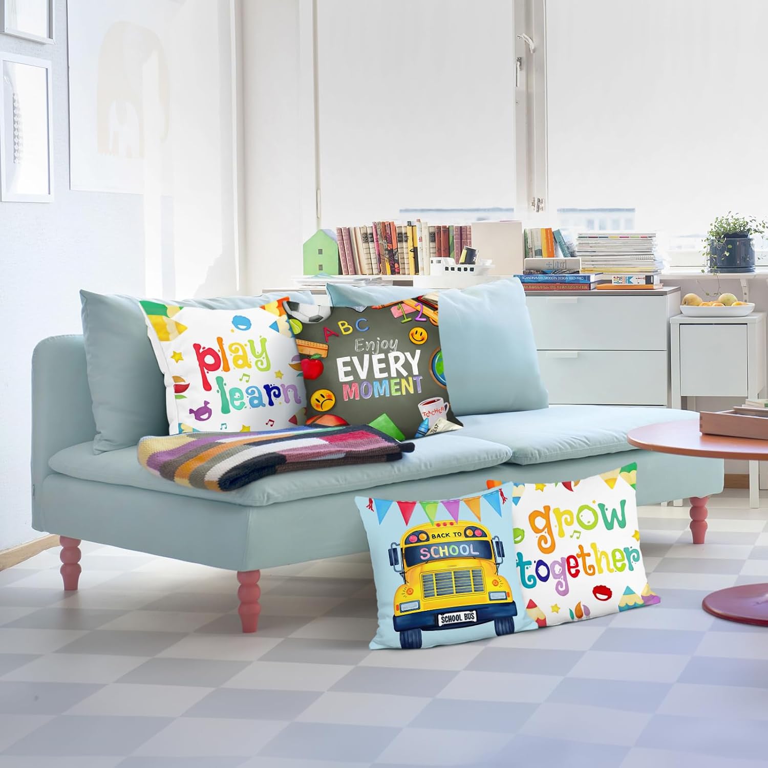 Lot de 4 Housses de Coussin Dé - Kids Education Motivation avis et prix